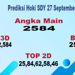 Prediksi Hoki SDy 27 September 2023 Siang Ini